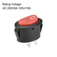 thumbnail image 3 of Uxcell AC250V/6A 125V/10A Boat Rocker Switch Toggle Switch for Boat Car Marine Plastic Red 2pcs, 3 of 4