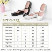 HOMEHOT Girls Dress Shoes Mary Jane Shoes for Girls Princess Ballerina Flats Back to School Shoes for Girls Party Wedding White Big Kid 4