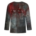 thumbnail image 2 of Camisas de Manga Larga para Hombres Imprimir Blusa de Manga Corta de Cuello Redondo, Camisas de Lino para Hombres, 2 of 4