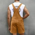 thumbnail image 4 of XPMWRP Casual Fashion Denim Overalls for Men Outdoor Relaxed Fit Lightweight Pocket Cargo Shorts Coffee S, 4 of 7