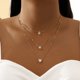 thumbnail image 5 of Retro Zircon Necklace with Five-pointed Star and Love Water Drop Pendant - Stylish Clavicle Chain Jewelry, 5 of 5