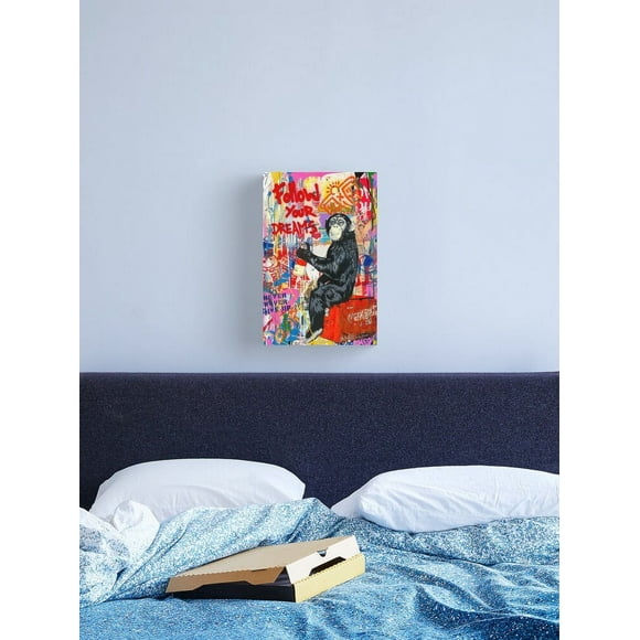 Aaroca Banksy Monkey Follow Your Dreams Canvas Print Canvas Posters
