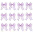 thumbnail image 2 of 12Pcs Iridescent Purple Christmas Bow Ornaments, Large Sheer Fabric Bows for Christmas Tree Wreath Garland Gift Wrap Holiday Decor, 2 of 6