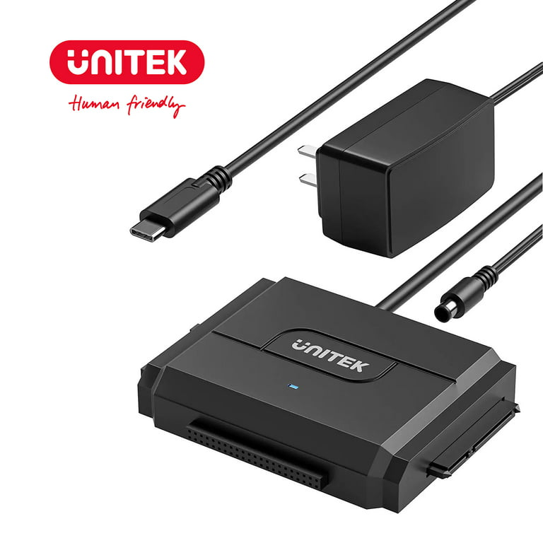 Unitek IDE/SATA to USB C 3.0 Adapter, Universal IDE Hard Drive Little  Triangle pro Converter for 2.5/3.5 Inch IDE and SATA External HDD/SSD,  Support