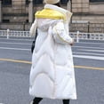 thumbnail image 4 of Lovskoo Womens Winter Coats Hooded Quilted Jacket Long Sleeve Mid-Length Over-The-Knee Wear Reversible Thick Cotton-Padded Jacket White, 4 of 8