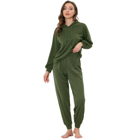 cheibear Women's Sleepwear Pajama Sets Tracksuits Hoodie Sweatsuit ...