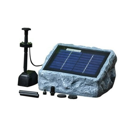 ASC Solar Stone Water Pump Kit with Battery and LED Ring