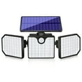 thumbnail image 3 of 1pc/2pcs LED Solar Motion Sensor Wall Lights, Outdoor Solar Garden Lights With 3 Adjustable Heads, Security LED Flood Light, Solar Lights For Outside 230LED 2200LM, 3 of 5