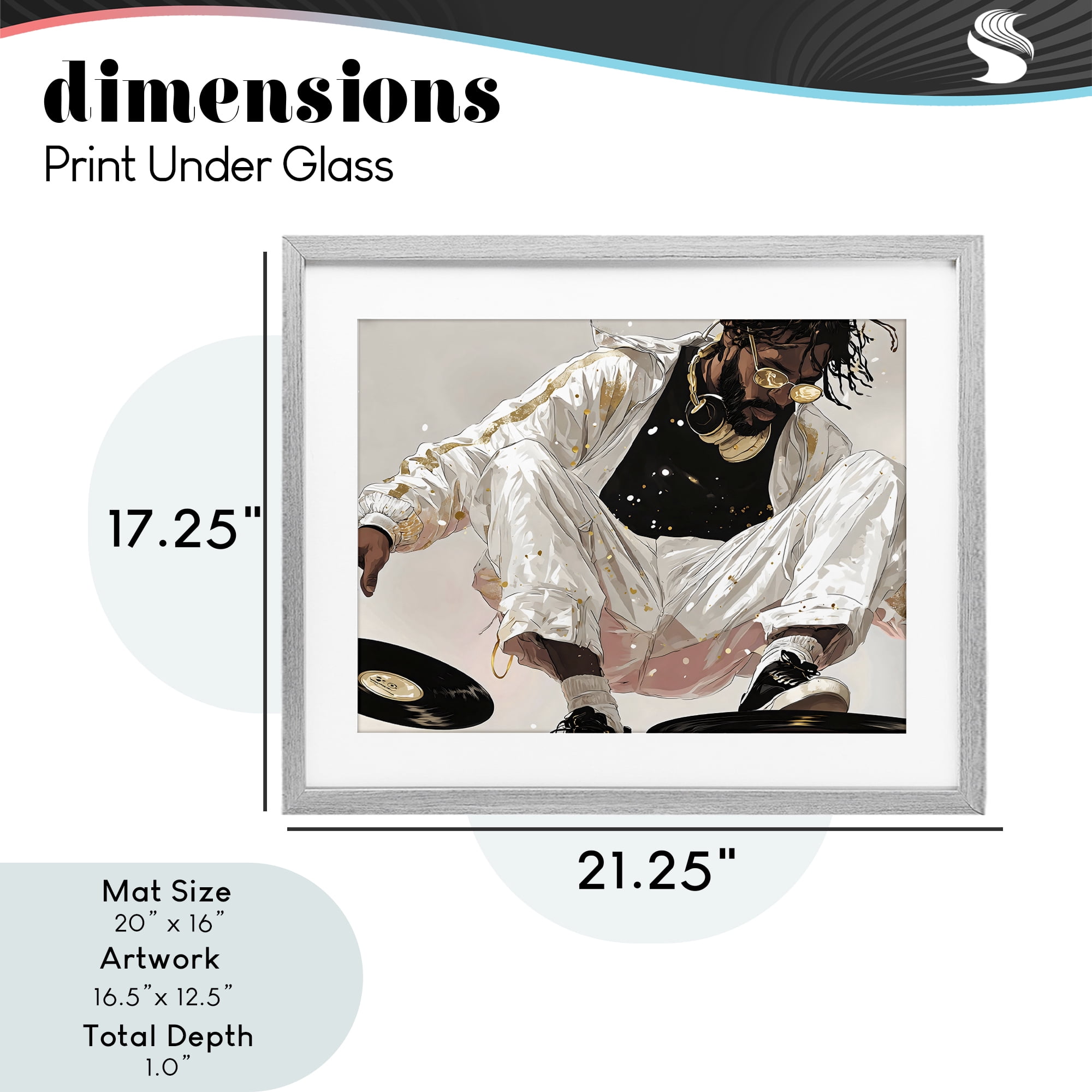 Stupell Industries Record Dance Stylish DJ Gray Framed Print Under Glass, design by Franklyn Gregory