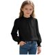 thumbnail image 5 of Crop Top Camisas de Manga Larga para las Mujeres Color Sólido Fleece Elástico de Manga Larga Puño Plegado Cuello Dulce Y Adorable Camisas de Niños para Niños Camisas de Manga Larga para Niños, 5 of 6