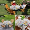 thumbnail image 4 of Hummingbird Floral Round Tablecloth for 45-54 Inch Tables, Fitted Table Cover with Elastic Edge, Farmhouse Floral Botanical Waterproof Outdoor Table Cloth Protector for Patio Garden Dinner Picnic, 4 of 9