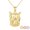 Yellow, variant on Boxer Dog Head Pendant Necklace in Solid Gold(10K Rose Gold, Pendant with 16" chain)