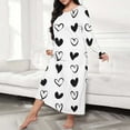 thumbnail image 2 of WTXUE Nightgowns Casual Long Pajams Dress Plus Size Pullover Crewnenck Sleepshirts Print Long Sleeve Nightshirt Soft Sleepwear Loungewear Casual Nights Nightgowns Pajama Dress Sleep Shirts White 3Xl, 2 of 5