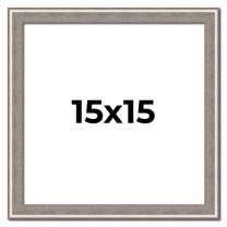 15x15 Frame Grey Real Wood Picture Frame Width 1.25 inches | Interior Frame Depth 0.5 inches | Hans