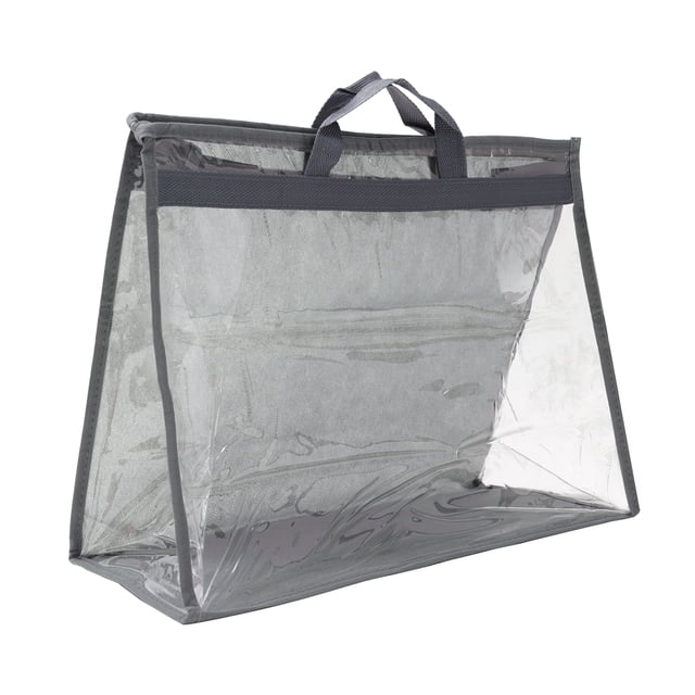 Unique Bargains Handbag Dust Bags, L Size PVC Dustproof Transparent Purse Protector, Gray