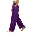 thumbnail image 3 of Diufon Linen Pants Women Summer Boho Wide Leg Palazzo Pants Casual Drawstring High Waisted Trousers with Pockets, 3 of 7