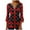 Red, variant on DeHolifer Tunic Tops for Women V-Neck Button 3/4 Sleeve Plaid Printed Loose Dressy Blouse T-Shirts Khaki XL