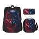 thumbnail image 1 of Disketp Cool Wolf Head Mochila Estampada de Gran Capacidad con Lonchera y Estuche, Set de 3 Piezas para Estudiantes, 1 of 7