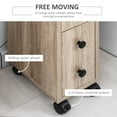 thumbnail image 4 of kleankin Freestanding Compact Design Bathroom Cabinet with 2 Open Cabinets, 1 Door Cabinet, 1 Drawer and 4 Rolling Wheels, Oak Grain Color, 4 of 9
