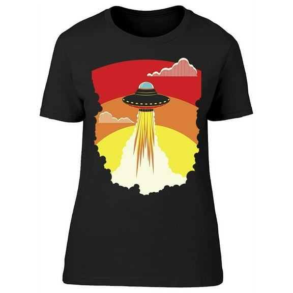 Abstract Flying Ufo Launch T-Shirt Women -Image by Shutterstock, Female XX-Large