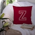thumbnail image 3 of Letter Z Initial Monogram - Maroon and White Fabric Decorative Pillow, 3 of 4