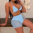 thumbnail image 3 of Gift for Girls Ofreoo Bathing Suit for Women Colorblock Two Piece Bikini Swimsuit String Tie Side Bathing Suit, 3 of 8