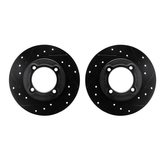 Dynamic Friction Company Front Brake Rotors-Drilled and Slotted-Black 8002-54130