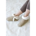thumbnail image 3 of Women's Cable Knit Booties House Slippers w/ Sherpa Fleece Lining and Non-Slip Rubber Soles, 3 of 3