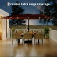 thumbnail image 5 of 15FT Rectangular Patio Umbrella with Base Included - Large Patio Umbrella with Crank Handle, UV Protection for Outdoor Market, Backyard, Pool, 5 of 7
