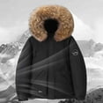 thumbnail image 2 of Rohuuque Women's and Men's Down Jacket with Faux Fur Hood Solid Color Multiple Pockets Thermal Insulated Ski Coat Couples Winter Black, 2 of 4