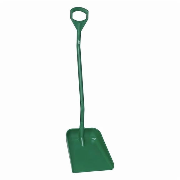 Remco Ergonomic Square Point Shovel, Polypropylene Blade, 51.2 in L, Green 56012