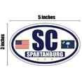 thumbnail image 3 of Flag of South Carolina / American Flag Oval 3M Vinyl Bumper Sticker Decal | Navy & Gold Spartanburg, SC Sticker Vinyl Decal, 3 of 3