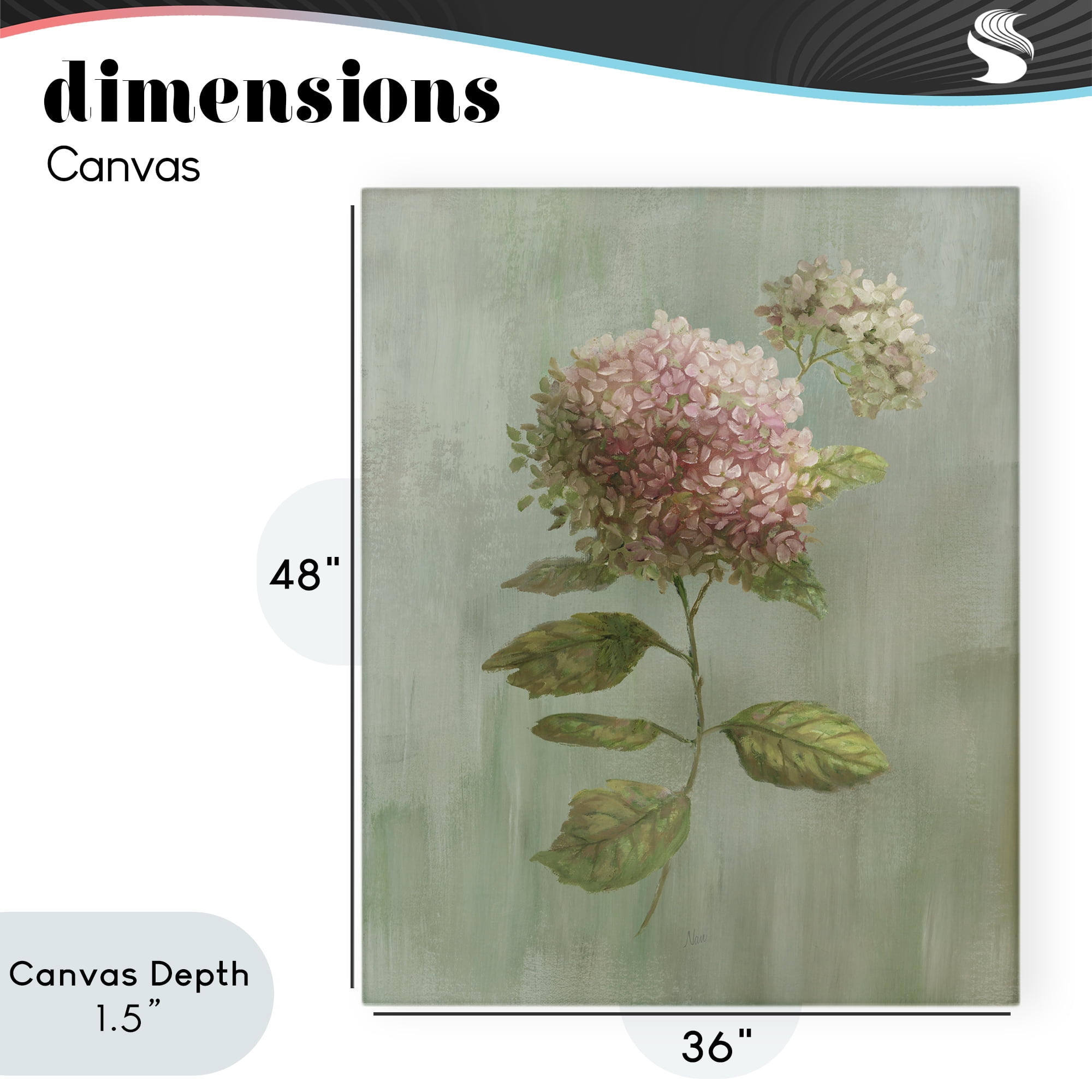 Stupell Industries Vintage Hydrangea Bushel Canvas Wall Art, design by Nan