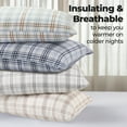 thumbnail image 5 of Superior Plaid Flannel Cotton Pillowcases, Set of 2, King, Beige, 5 of 10