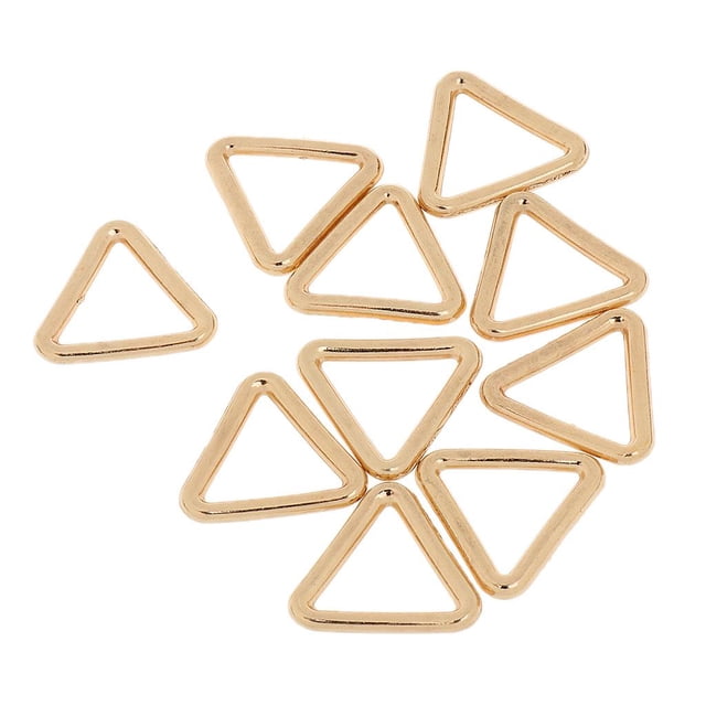 yuksok 10pcs Metal Hollow Closed Triangle Rings Loop Connectors Buckles Gold