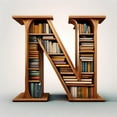 thumbnail image 2 of CuiLiyq Christmas Letter Shaped Bookshelf Ornament, Gift for Library Book Ornament, for Family Holiday Decorations and Xmas Tree Fireplace (Letter-N), 2 of 9