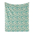 thumbnail image 1 of Waves Soft Flannel Fleece Blanket, Vintage Ornate Boundless Curved Lines Ocean Theme Sea Coastal Ethnic Design, Cozy Plush for Indoor and Outdoor Use, 60" x 80", Turquoise and Beige, by Ambesonne, 1 of 6