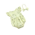 thumbnail image 2 of Bagilaanoe Newborn Baby Girl Rompers Floral Print Fly Sleeve Bodysuits + Headband 6M 12M 18M 24M Infant Casual One Piece Short Jumpsuit, 2 of 6