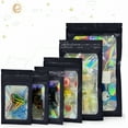thumbnail image 3 of CCOCC 50Pcs Small Black Ziplock Bags with Clear Window,Reusable Foil Sample Bags,Resealable Mylar Bags for Food Storage (Holographic Black,4.1"x5.9"), 3 of 4