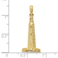 thumbnail image 2 of 14k Gold 3-d Cape Henlopen Lighthouse De Charm 32x13.2mm Wide 10.45mm Thick Pendant Necklace for Women, 2 of 2