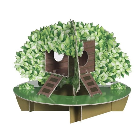 OVO Tree House Cardboard Hamster Maze, OVO interactive chewable maze tree house allow to hind food and treats for hamster to find By (Best Way To Find Houses For Sale)