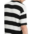 thumbnail image 4 of Zaitun Men's Knit Polo Shirt Short Sleeve Striped Texture Casual Summer Top, 4 of 6