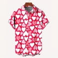 thumbnail image 1 of New Fashion Mens 3D Printed Shirt Summer Short Sleeve Single Row Button Loose Oversized Loving Heart Pattern Trend Unisex Shirts, 1 of 5