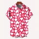 thumbnail image 5 of Nueva camisa de moda para hombre con estampado 3D, de verano, de manga corta, con una sola fila de botones, holgada, de gran tamaño, con estampado de corazón amoroso, tendencia, camisas unisex, 5 of 5