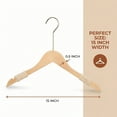 thumbnail image 6 of Unique Bargains 2Pcs Wood Rope Nonslip Hangers Natural 15x0.5in, 6 of 6