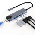 thumbnail image 3 of 1 Hub Usb C, Adaptador Multipuerto 8 En 1, Estaciones De Acceso, Usb-c Vers Hdmi 4k Et Vga, Ethernet Rj45, Audio/micrófono, Pd 100w, Puertos Usb 3.0, Acoplamiento, 3 of 5