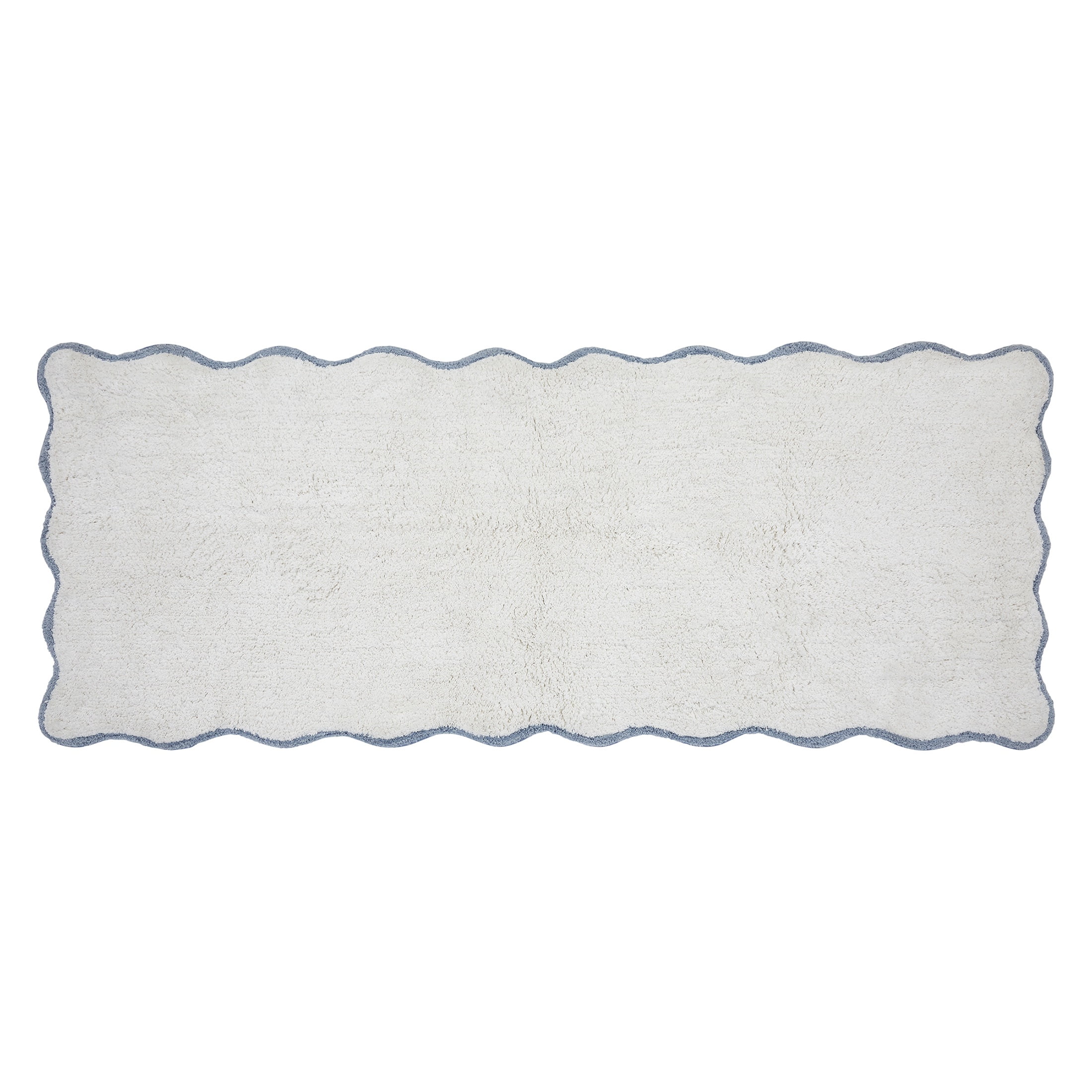 VCNY Home Scallop Dusty Blue Cotton Bath Rug Runner, 24" x 60"