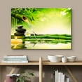 thumbnail image 2 of wall26 Canvas Print Wall Art Zen Green Bamboo Daisy Flower Massage Stone Spa Jungle Nature Wilderness Photography Realism Landscape Colorful Multicolor for Living Room, Bedroom, Bathroom - 24"x3, 2 of 5