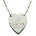 thumbnail image 1 of Pre-Owned Gucci necklace trade plate SV925 approximately 7.9g silver heart pendant... (Good), 1 of 11