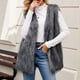 thumbnail image 4 of Puntoco Chaqueta larga de invierno con cuello en V para mujer, cálida, de pelo sintético Puntoco Puntoco-7066, 4 of 8